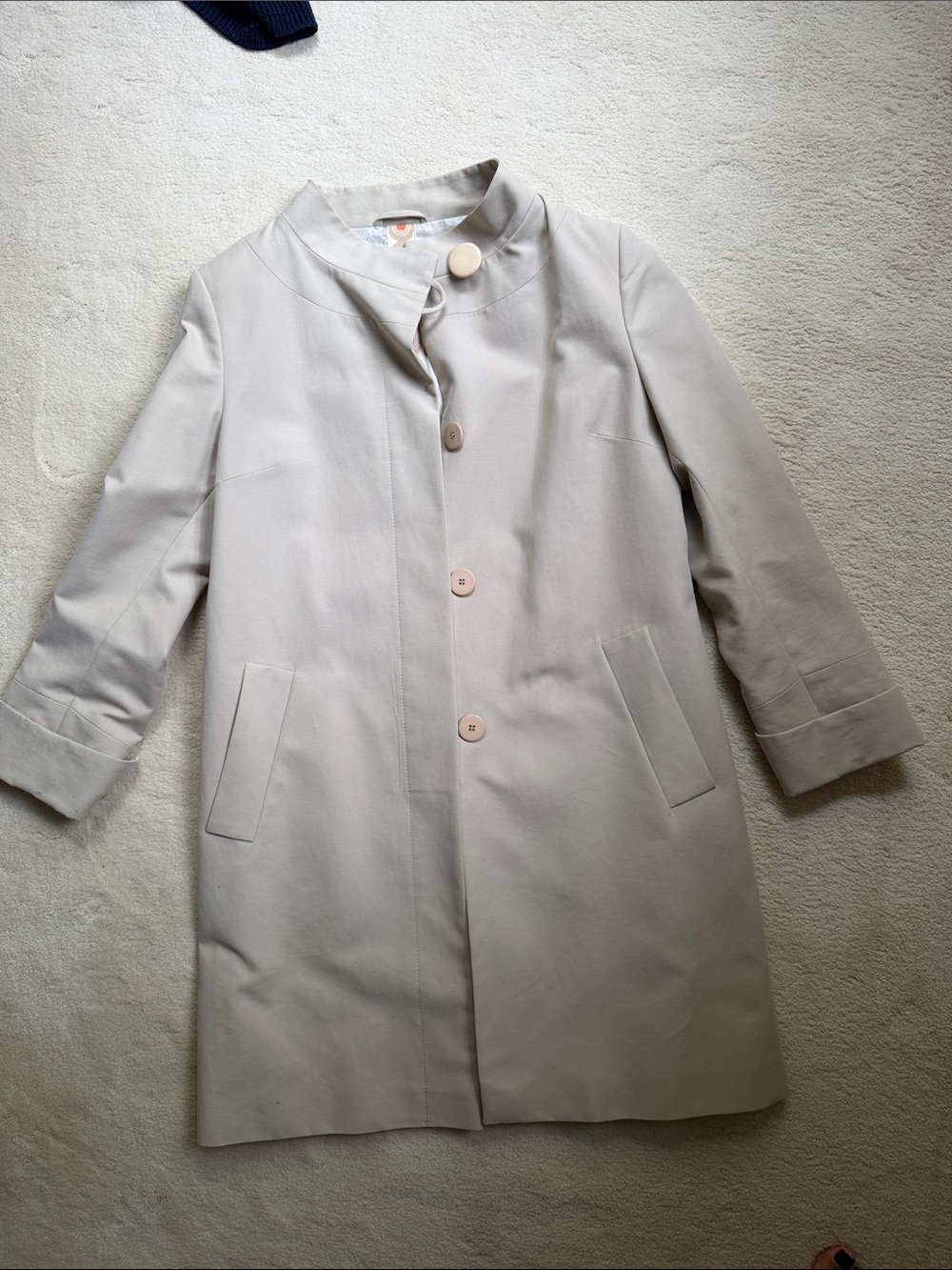 Women's Light Beige Stand-Collar Trench Coat
